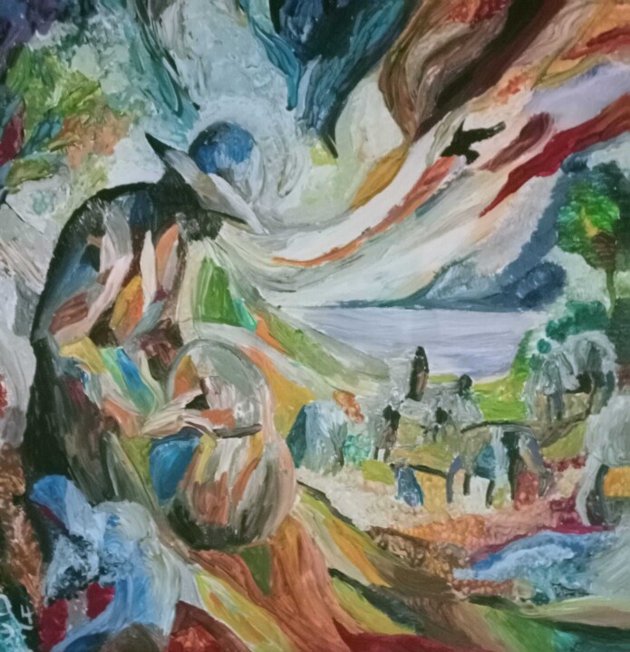 Récolte intérieure 绘画, 19.7x19.7 in