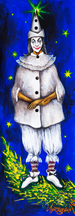 Pierrot Lunaire Schilderij, 11,4x4,3 in