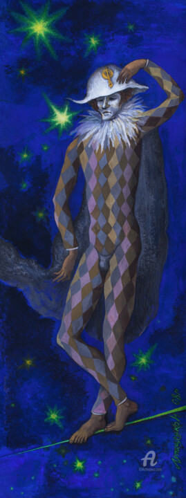 Star tightrope walker Schilderij, 20,1x7,9 in