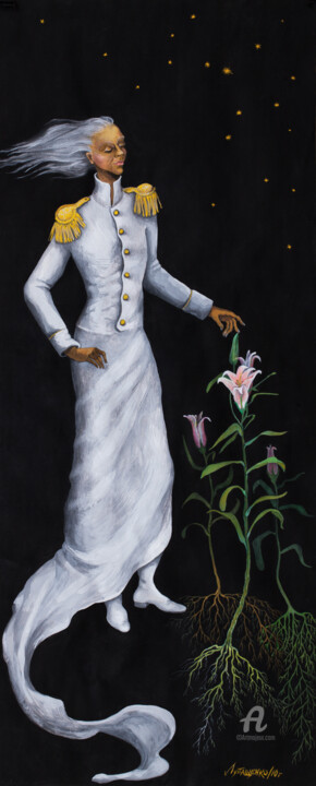 Flower-making Tablo, 23,2x9,1 in