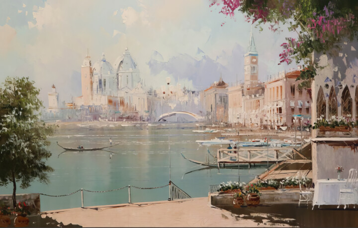 Dreams by the Serene Waterfront Tablo, 26,8x41,7 in