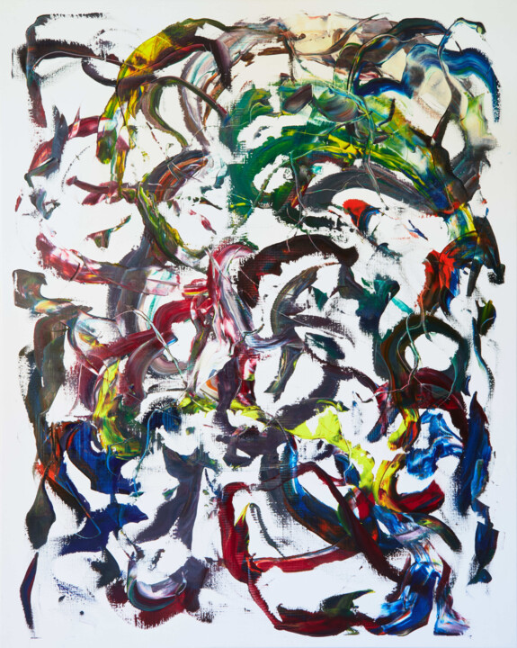 Schilderij getiteld "Left Eyelid Down, R…" door Simon Findlay, Origineel Kunstwerk, Olie
