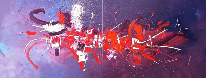 Pyrame & Thisbé Schilderij, 28,7x72,4 in