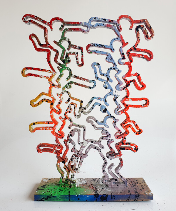 Sculpture intitulée "Spaco Acrobates Har…" par Spaco, Œuvre d'art originale, Résine