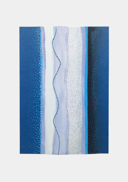 Textile Art titled "River study I" by Jennifer Bell, Original Artwork, Acrylic