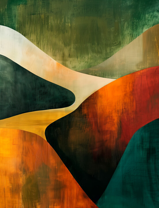 Digitale Kunst getiteld "ABSTRACT LANDSCAPE…" door Alena Shnaider, Origineel Kunstwerk, Olie