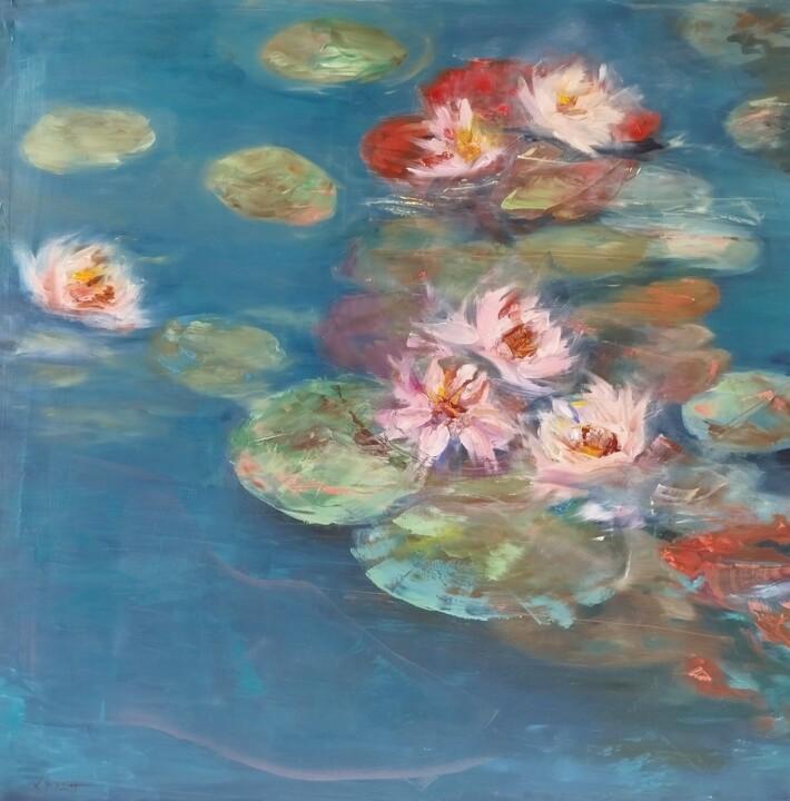 "Beyond the river" başlıklı Tablo Chrysoula Matalliotaki tarafından, Orijinal sanat, Petrol