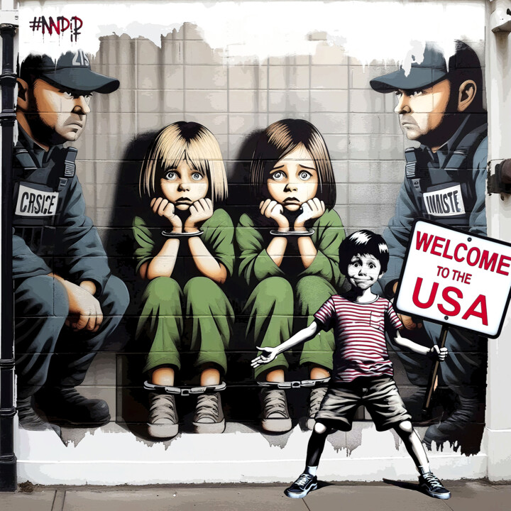 Digital Arts titled "Welcome to the USA" by Qlsf, Original Artwork, 2D Digital Work