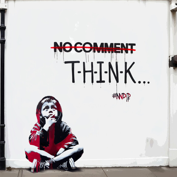 Digital Arts titled "No comment T-H-I-N-K" by Qlsf, Original Artwork, 2D Digital Work
