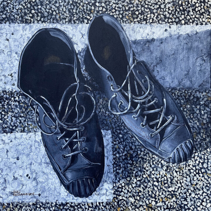 Schilderij getiteld "CHEMIN FAISANT, MES…" door Alain Rouschmeyer, Origineel Kunstwerk, Acryl Gemonteerd op Frame voor houte…