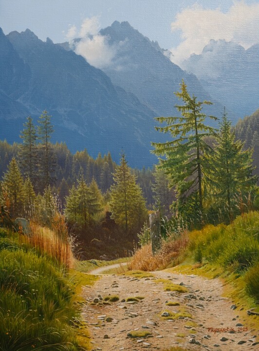 Path to the mountains Peinture, 15,8x11,8 in