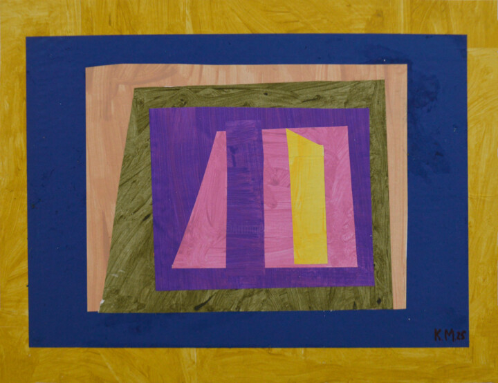 Painting titled "Abstract compositio…" by Mykola Kozlovskyi, Original Artwork, Acrylic Mounted on Cardboard