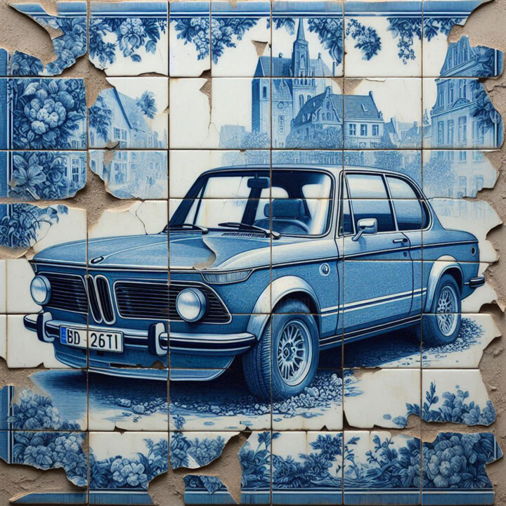 "BMW 2002" Tablo, 15,8x15,8 in