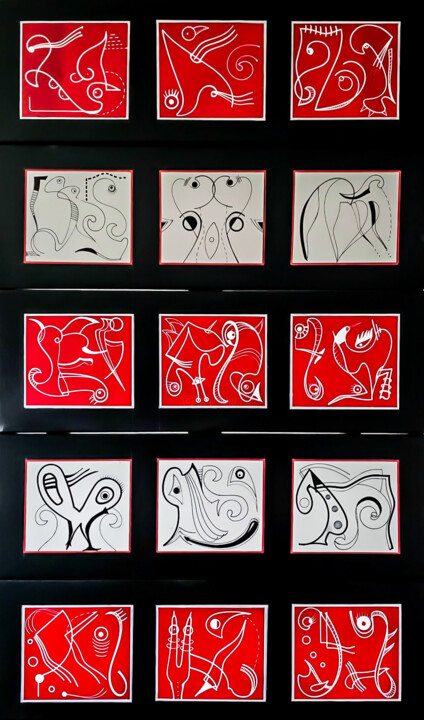 Pintura titulada "5 x 3 não são 15, n…" por Mutes / César Amorim, Obra de arte original, Rotulador
