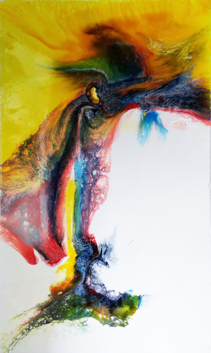 Bird with a fish in its beak 绘画, 39.4x23.6 in