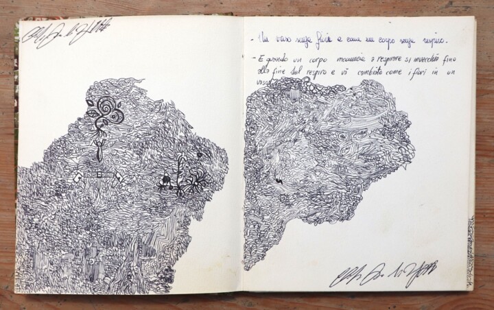 Disegno intitolato "01/26 Quaderno Dise…" da Claudio Mario Andrea, Opera d'arte originale, Biro