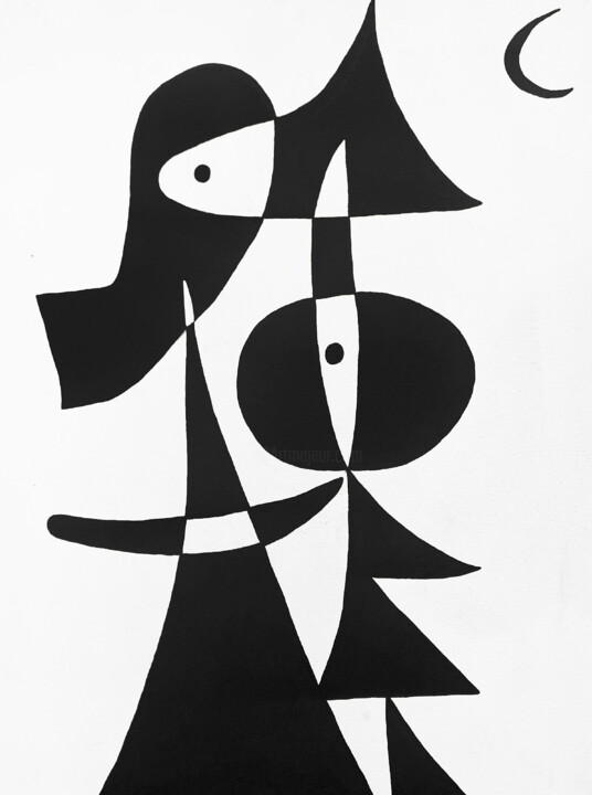 Cuerpo escueto luna Schilderij, 39,4x29,5 in