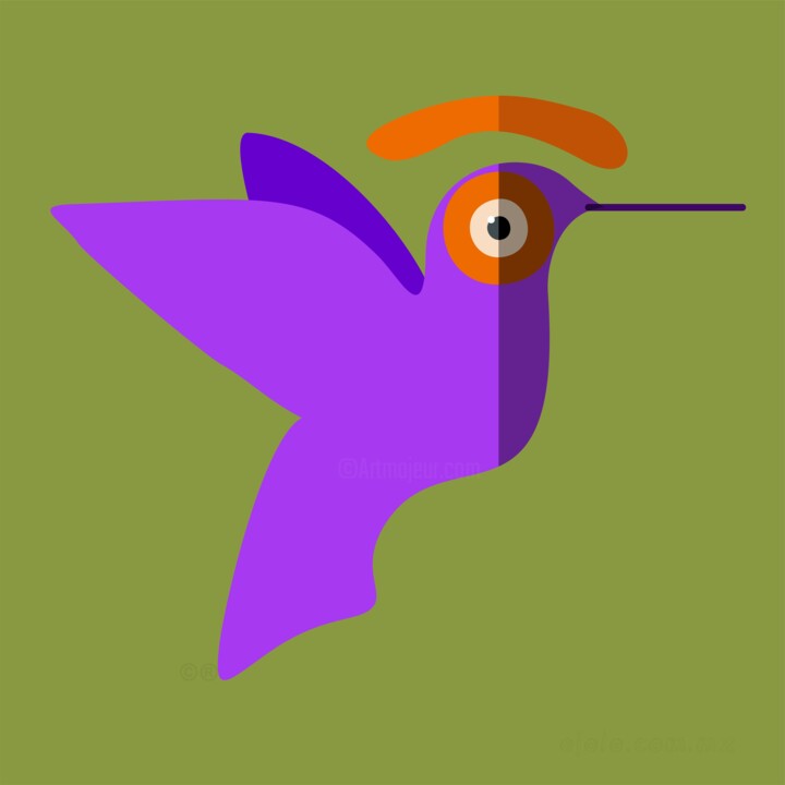 animalojo 32 - colibríris Dijital Sanat, 30x30 in