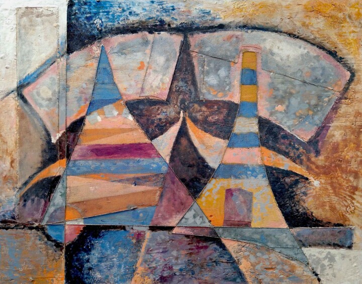 Painting titled "Polos opuestos" by Francisco Muñoz Tejeida, Original Artwork, Encaustic