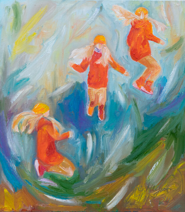 Joy of jumping Картина, 35,4x31,5 in