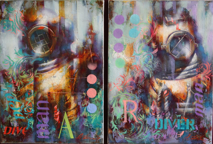 ПОРТРЕТ НЕЗНАКОМЦЫ A R. Schilderij, 21,7x32,3 in