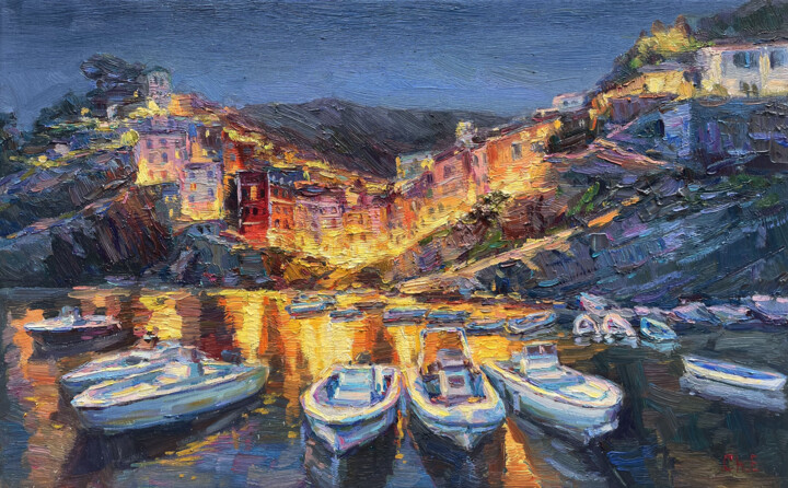 "Night City". Картина, 19,6x31,4 in
