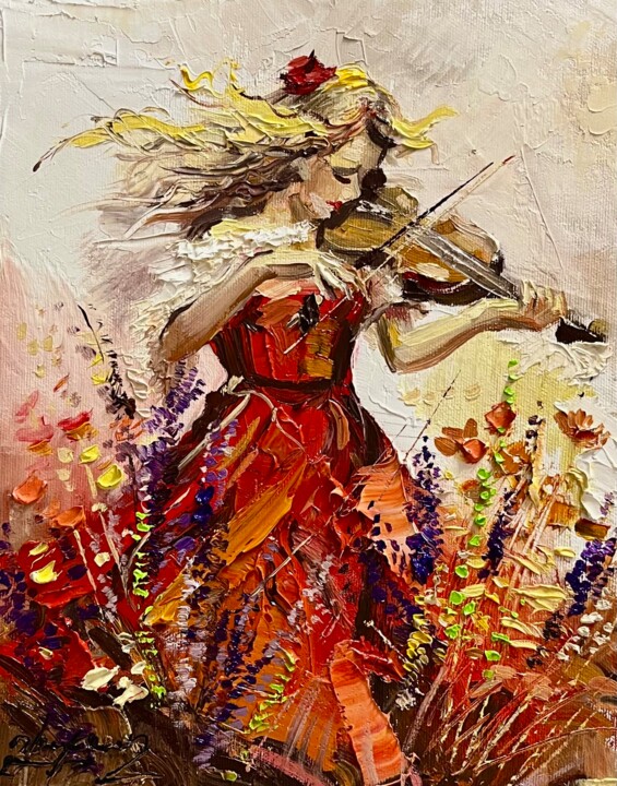 Violin of the Wind Картина, 11,8x9,5 in