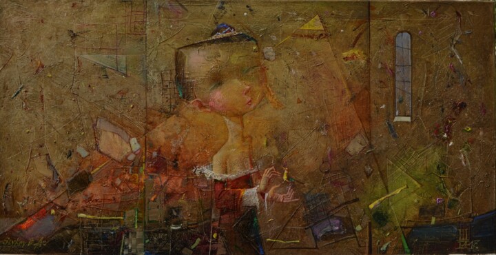 ,, Инфанта и птица ,, 绘画, 15x29.5 in