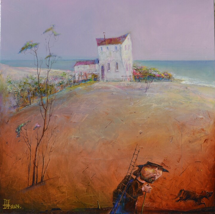 ,, Странник - от света - в не известность ,, Картина, 31,5x31,5 in