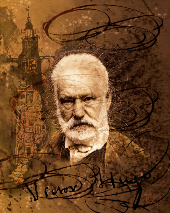 Digital Arts titled "Portrait de Victor…" by Jean-Pierre David, Original Artwork, Digital Collage