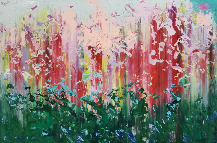 Schilderij getiteld "Abstract 2533" door Alex Senchenko, Origineel Kunstwerk, Acryl Gemonteerd op Frame voor houten brancard