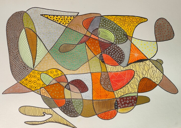 Dibujo titulada "Wiatrak" por Katarzyna Mroczek, Obra de arte original, Pluma de gel