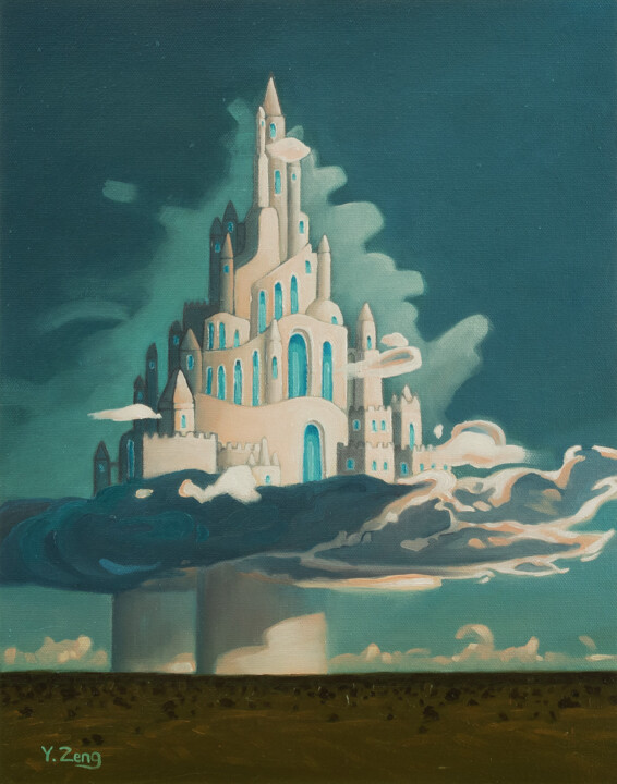 Castle on cloud Painting, 14x11 in