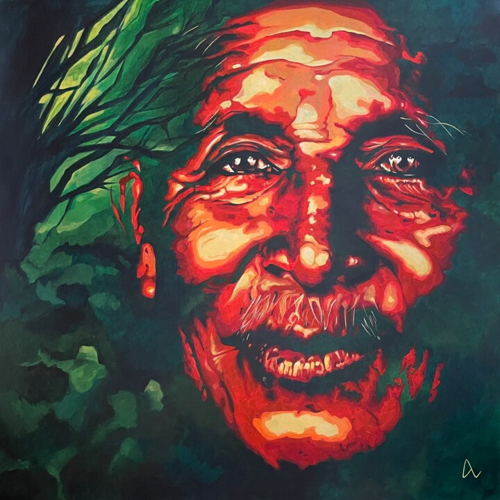 Painting titled "Bébour" by Aurore Labre, Original Artwork, Acrylic