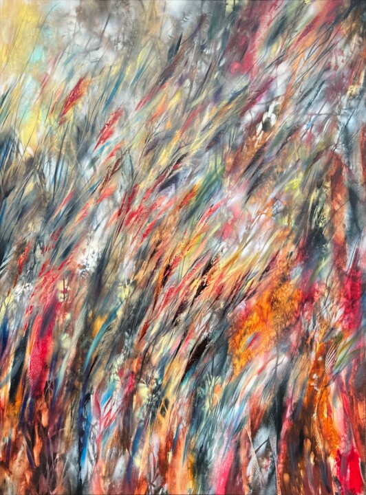 Crimson Grass 绘画, 48x36 in