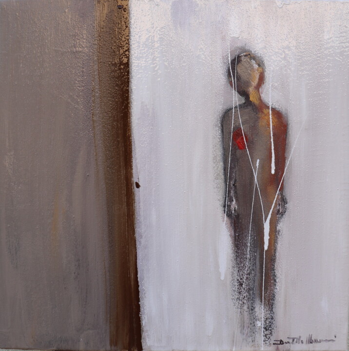 Painting titled "hit harder" by Donatella Marraoni, Original Artwork, Oil Mounted on Wood Stretcher frame