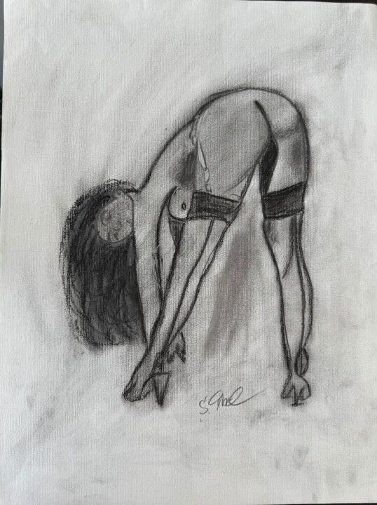 Rückenansicht Frau Tablo, 18,9x14,2 in