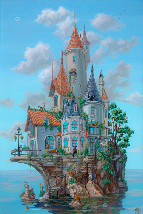 Island of Lost Cats Peinture, 29,9x20,1 in