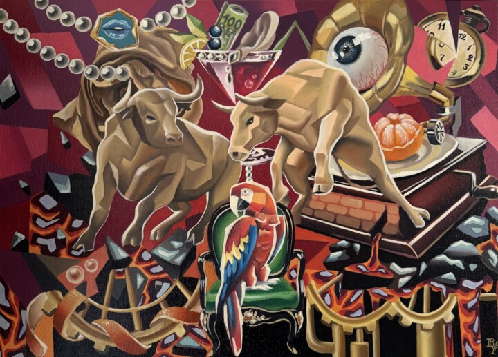 Vita est poculum plenum 绘画, 19.7x27.6 in