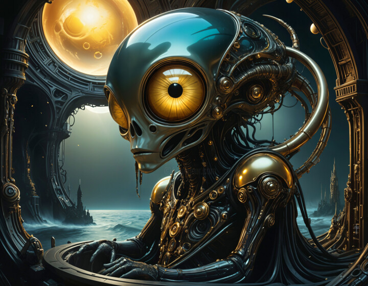 Digital Arts titled "The Bionic Construc…" by Daniel Arrhakis, Original Artwork, AI generated image