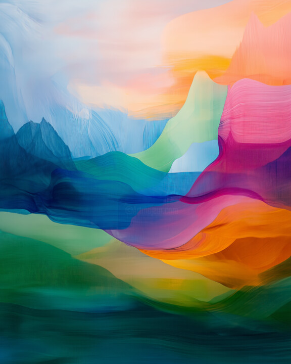 Digitale Kunst getiteld "ABSTRACT SURREALIST…" door Alena Shnaider, Origineel Kunstwerk, Digitaal Schilderwerk