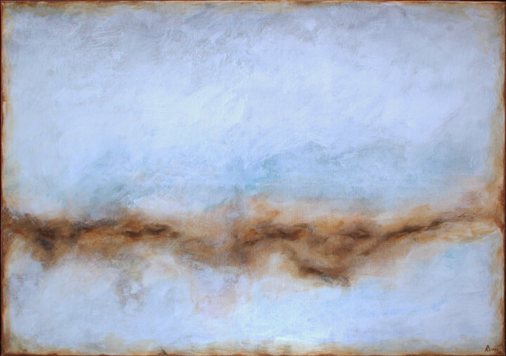 Schilderij getiteld ""Long Ago and Faraw…" door Rumen Spasov, Origineel Kunstwerk, Acryl Gemonteerd op Frame voor houten bra…