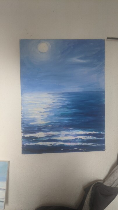 Painting titled "The sea Cornwall" by Kathryn Burnham, Original Artwork, Acrylic