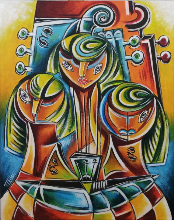 Musical Trio #M335 绘画, 19.7x15.8 in