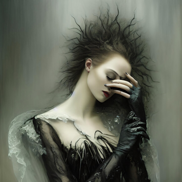 Dark Vision: Fantasy Portrait of a Lady 数字艺术