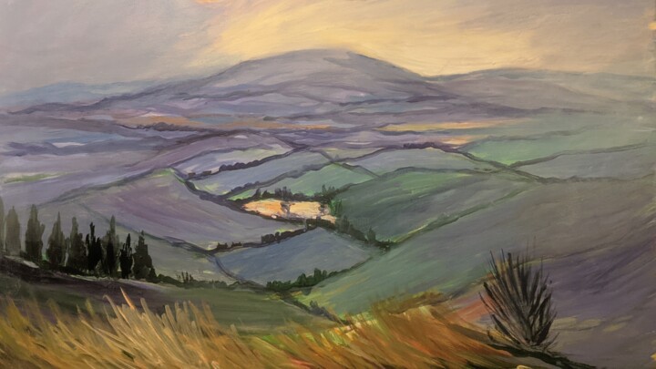Sunset Malvern 绘画, 23.6x29.9 in
