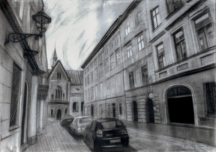 On the Paths of Cracow Disegno, 19,7x27,6 in