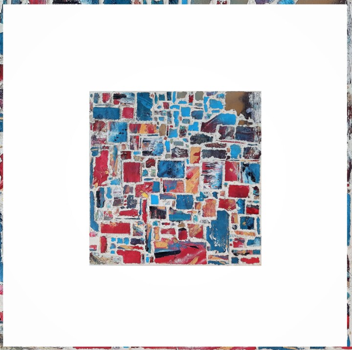 Malarstwo zatytułowany „Bits & Pieces” autorstwa Wafa El Hilali, Oryginalna praca, Akryl Zamontowany na Drewniana rama noszy