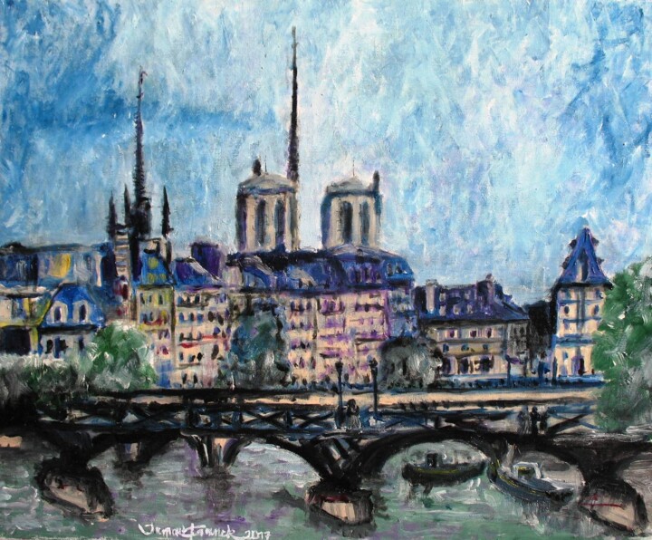 Paris, la seine et ses ponts Ζωγραφική, 15x18,1 in