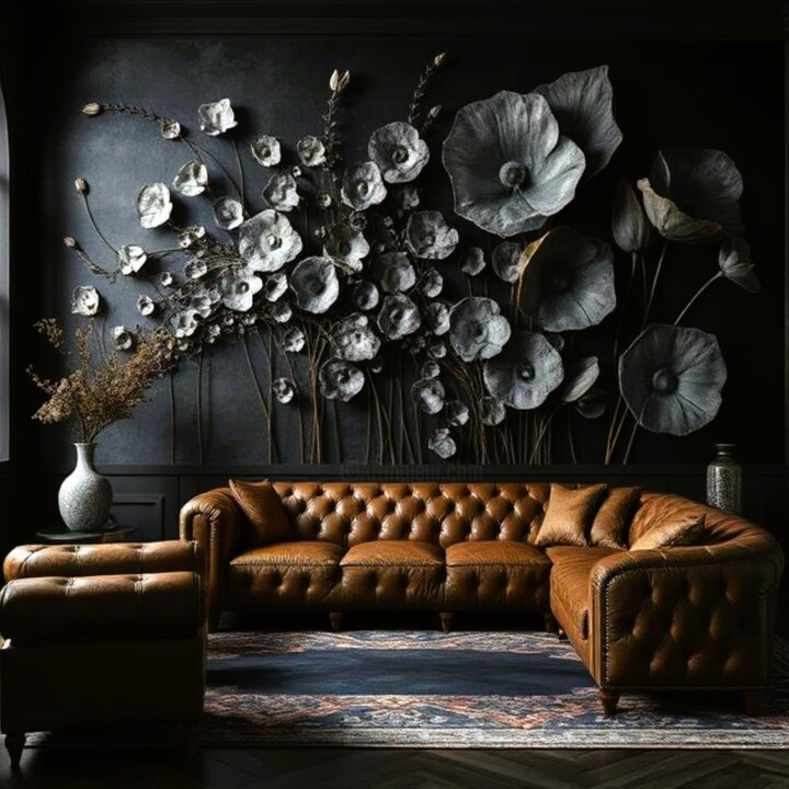 Fleurs de Métal recyclé 雕塑, 47.2x51.2 in